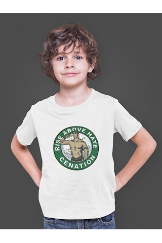 Bumeta John Cena Never Give Up Cenation American Güreşi Çocuk Tişört T-shirt Beyaz