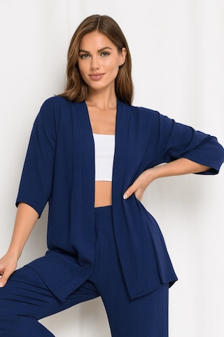 Bürümcük Kumaş Kimono Hırka Alt-üst Takım M-6xl Lacivert