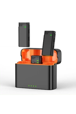 Yeni 3 İn 1 Taşınabilir Yaka Mikrofonu Taşınabilir Şarj Kutusu