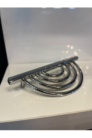 Yarım Lila Metal Kulp 96mm Krom Dolap Kapak Modern Çekmece Tv Ünite Mobilya Komidin Şifonyer Gümüş