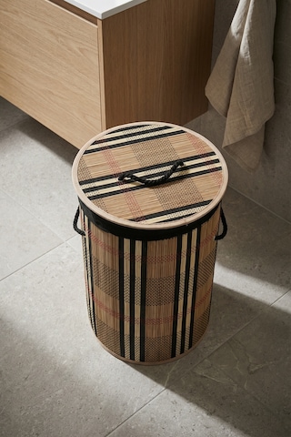 Nordic Yuvarlak Bambu Sepet - 50 Cm Koyu Kahverengi
