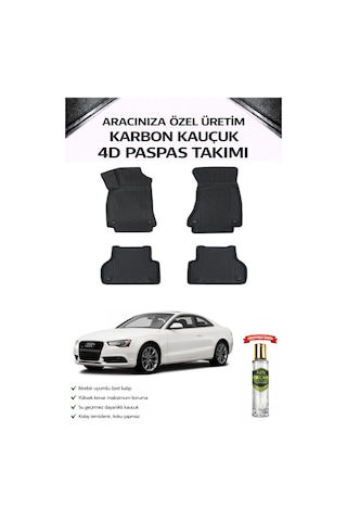 Audi A5 2015 Model Aracınıza Özel Karbon Kauçuk Paspas Takımı