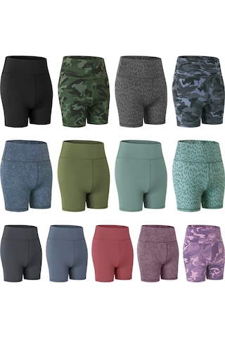 Gajeena Kadın Spor Şortu - Yüksek Bel, Nefes Alabilir, Esnek Ve Ter Emici, Koşu & Fitness İçin Ordu Yeşili