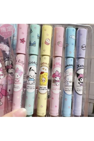 Kawai Sanrio Karakterler Fosforlu Kalem 6 Lı-1431 Çok Renkli