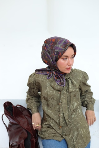 Silk Home Sura İpek Eşarp 11455-s21 Tarçın, Yeşil, Gül Kurusu, Mor, Kahverengi