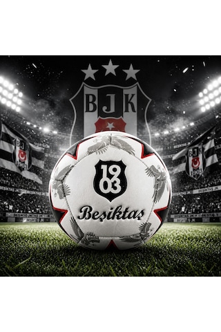 Beşiktaş Lisanslı Futbol Topu No:5 430 Gr Dayanıklı Dikişli Profesyonel Top Beyaz