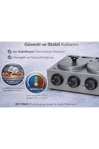 By Piko 4+2 Profesyonel Sir Ağda Makinesi Paslanmaz