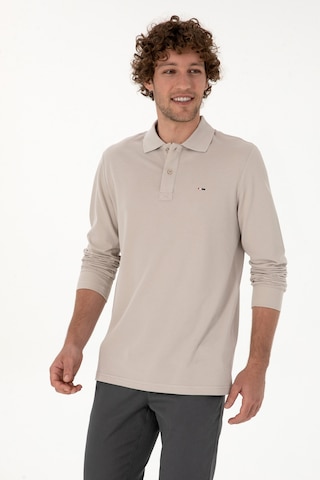 U.S. Polo Assn. Erkek Regular Fit Polo Yaka Taş Basic Sweatshirt 50315941-VR049