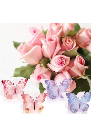 Willowhaven 12 Adet 3d Kelebek Parti Davetiyesi Elektriksiz Ev Dekoru Çiçek Temalı Kutu