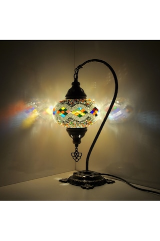 Dekoratif Mozaik Lamba Çalışma Masası Abajur Gece Lambası Dekor Lamba Çok Renkli