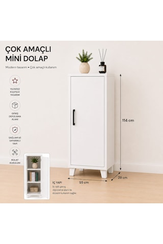 Çok Amaçlı Mini Dolap Beyaz