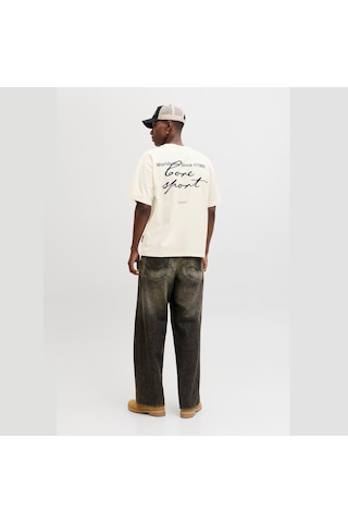 Jack & Jones Dust Script Erkek Krem Tişört 12292982-stcn Krem
