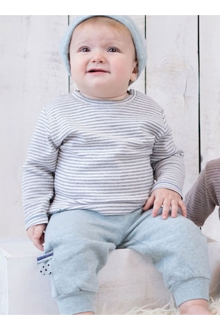Organicera Organik Uzun Kollu Tshirt,Grey Melange ((435388665) Gri