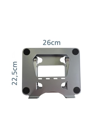 Dyt-815 Metal Ergonomik Apple Uyumlu MacBook Uyumlu Katlanabilir Laptop Standı Silver