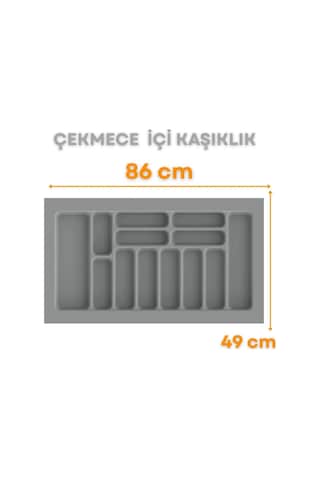 Çekmece İçi Kaşıklık Ve Kepçelik 86x49 Cm 78x40 Ölçülerine Kadar Kesilebilir Gri