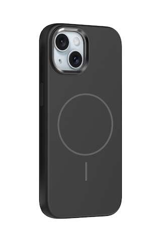 Apple Uyumlu iPhone 14 Kılıf M-safe Şarj Özellikli Metal Kamera Çerçeveli Zore Edi Silikon Kapak Siyah
