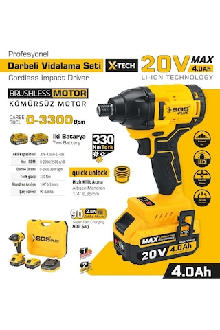 Sgs SGS5501 20 Volt - 4 Amper Akülü Darbeli Vidalama Seti