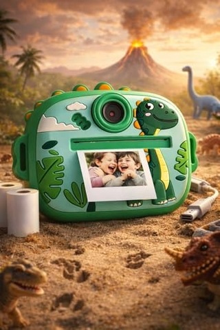 Yellowtech Çocuk Anında Baskılı Mini Fotoğraf Makinesi Sevimli Tasarımlı Çift Kameralı Kamera