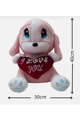 Kalpli Üzgün Köpek 40 Cm Sevimli Konforlu: Peluş Uyku Yastığı Ve Sarılma Arkadaşı Dekoratif Oyuncak Pembe Gri