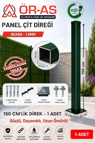 Panel Çit Diregi Aksesuarlı- -150cm- Yeşil Renk Panel Çit Diregi Aksesuarlı- -150cm- Yeşil Renk