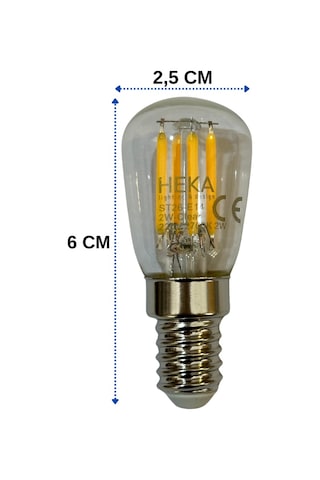 Heka 2w 22w 2700k Sarı Işık E14 Duylu Led Rustik Ampul 4 Adet