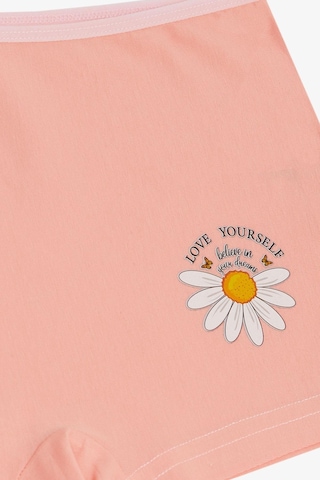 Breeze Kız Çocuk Boxer Papatya Baskılı 5-11 Yaş, Somon-somon Somon