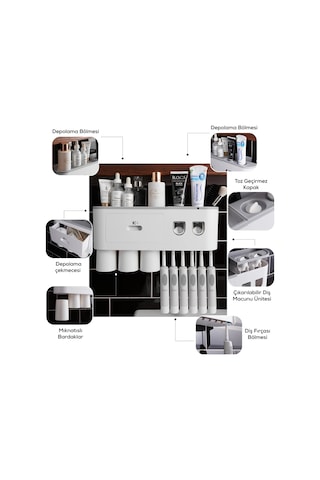 Karaca Home Glenda Banyo Organizer Aksesuar Beyaz
