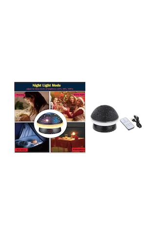 Homyl Led Projektör Işığı Usb Yıldızlı Okyanus Siyah Siyah