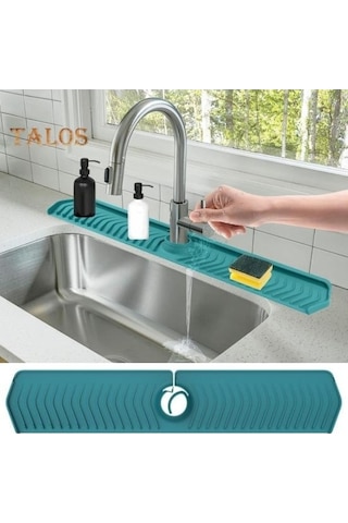 Novahub Bej Silikon Lavabo Bataryası Drenaj Pedi, Kolay Kurulum, Ev Mutfak İçin, Damlama Tutucu Tepsisi Bej