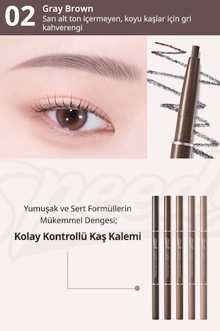 Peripera Speedy Eyebrow Auto Pencil 02 Gray Brown