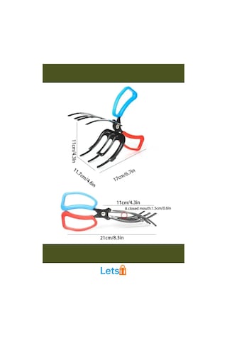 3 Pençeli Ergonomik Balık Sabitleyici Maşa 11 Cm Çok Renkli