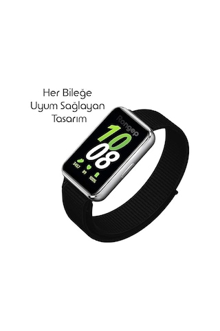 Samsung Galaxy Fit 3 İle Uyumlu Hasırlı Kumaş Kordon Terleme Yapmayan Cildi Tahriş Etmeyen Nefes Alabilir Yapılı