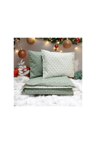 Mint Beyaz Puantiyeli %100 Doğal Pamuk 4 Parça Tek Kişilik Nevresim Seti 160 X 220 Cm Çok Renkli