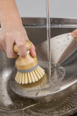 Bambu Bulaşık Temizlik Fırçası & Mutfak Banyo Temizlik Fırçası Siyah