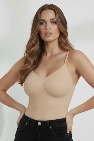 Mistirik Mamey Örme Kumaş Yapılı Toparlayıcı Çıtçıtlı Bluz Ten Renk7