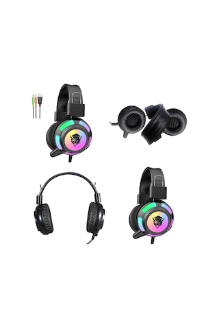 Rainwork Rgb Profesyonel Gaming Mikrofonlu Gamer Oyuncu Kulaklığı Pc Ps Xbox Işıklı Rengarenk Ct4101