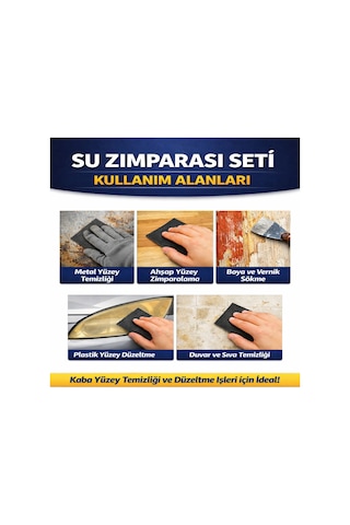 Su Zımparası Seti 12 Adet 150 Kum Islak Ve Kuru Kullanım Zımpara Kağıdı