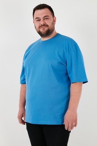 Buratti Pamuklu Regular Fit Büyük Beden Erkek T Shirt 5902365B Mavi