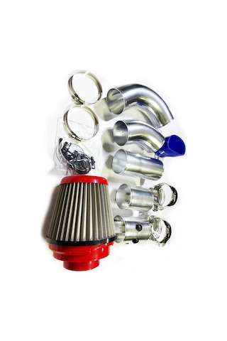 Racing Açık Hava Filtre Boru Seti Performans Filtre Kit Kırmızı