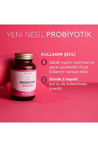 Probiome-femme Probiyotik Ve Prebiyotik İçeren Takviye Edici Gıda 60 Kapsül