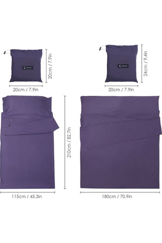 Hafif Uyku Tulumu Astarlı Uyku Tulumu Açık Kamp Otel Seyahat Mor