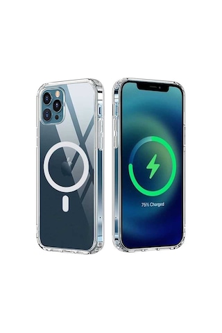 Ardemix İphone 12 Pro Uyumlu Tacsafe Wireless Kılıf-renksiz Renksiz