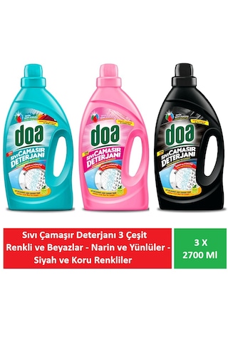 Doa Sıvı Çamaşır Deterjanı Renkliler Ve Beyazlar Bakım Ve Koruma 3 X 2700 Ml 2700 ML