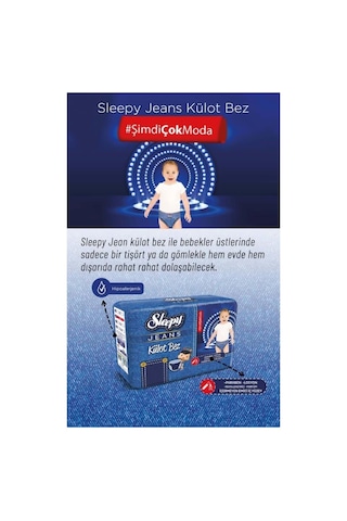 Sleepy Külot Bebek Bezi Jeans Jumbo Beden:3 4-9kg Midi 34 Adet 3 Numara