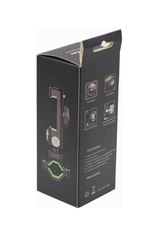 Q003 Hırsızlığa Karşı Düşme Önleyici 360 Derece Dönen Bisiklet - Motosiklet Pusulalı Cep Telefonu Tutucu Işıksız - Yeşil