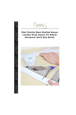 Özel Üretim Bant Mutfak Banyo Lavabo Ocak Kenarı Ev Bakım Koruyucu Şerit Duş Bandı