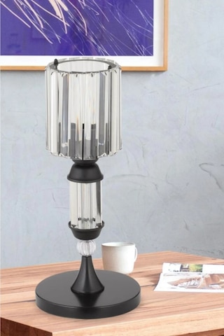 İstanbul Avize Kristal Taşlı Siyah Kasalı Y-12 Siyah Taş Kafalı Abajur