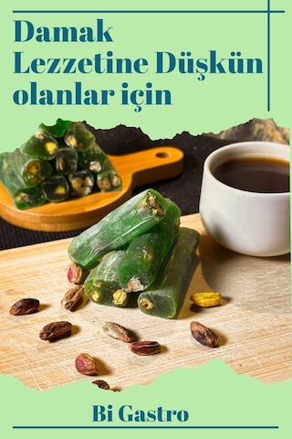 Elmalı Fıstıklı Çifte Kavrulmuş Fitil Lokum - Türk Lokumu - 400 Gr