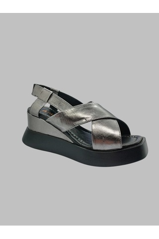 Albini A-24y101411 Kadın Deri Sandalet PLATİN