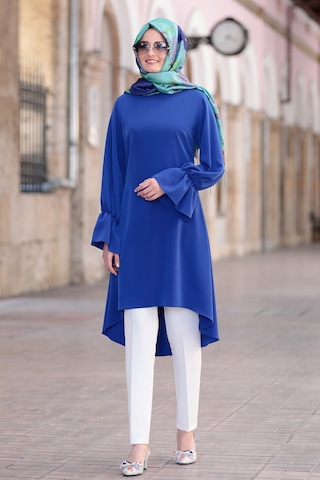 Feryal Büyük Beden Pantolon Tunik Tesettür Takım Saks